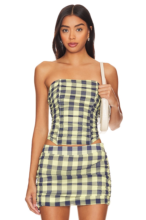 view 2 of 5 BUSTIER ISLAND in Navy Check