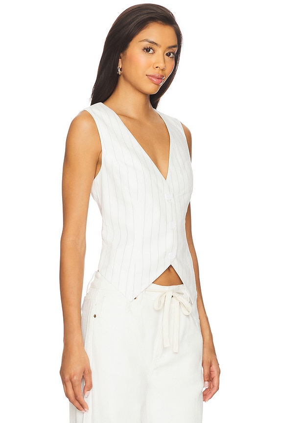 view 2 of 4 Valley Vest in Porcelain Pinstripe