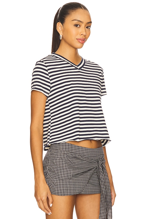 view 2 of 4 North Light Tee in Navy White Stripe