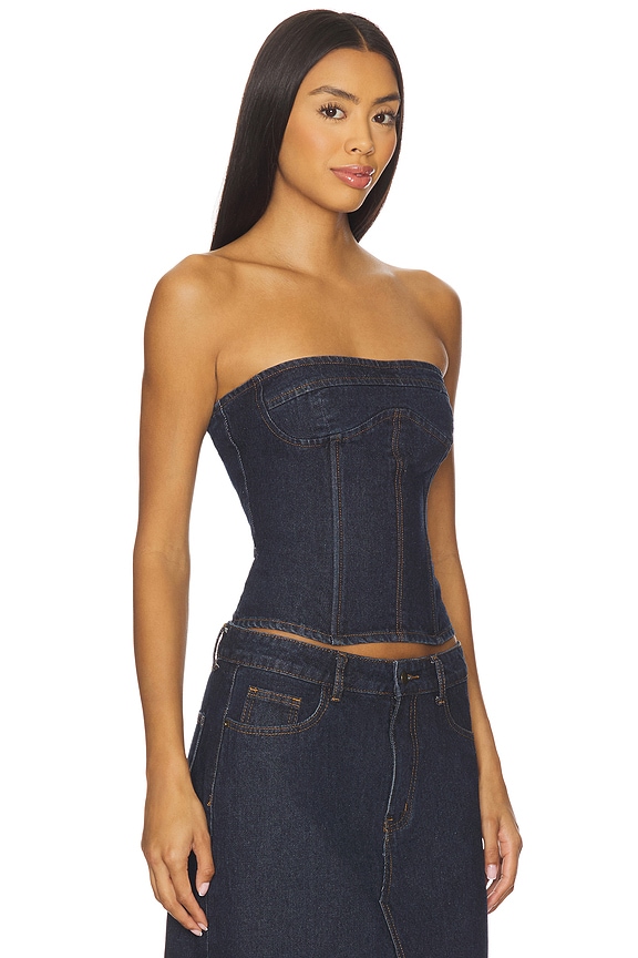 view 2 of 4 Sweetness Strapless Top in Indigo