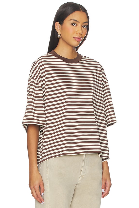 view 2 of 4 CAMISETA MANGA CORTA BLOOM in Dark Chocolate Stripe