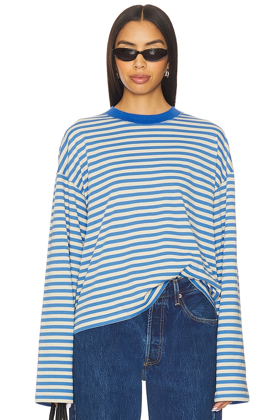 view 2 of 5 TOP MANGA LARGA BLOOM in Mickey Blue Stripe