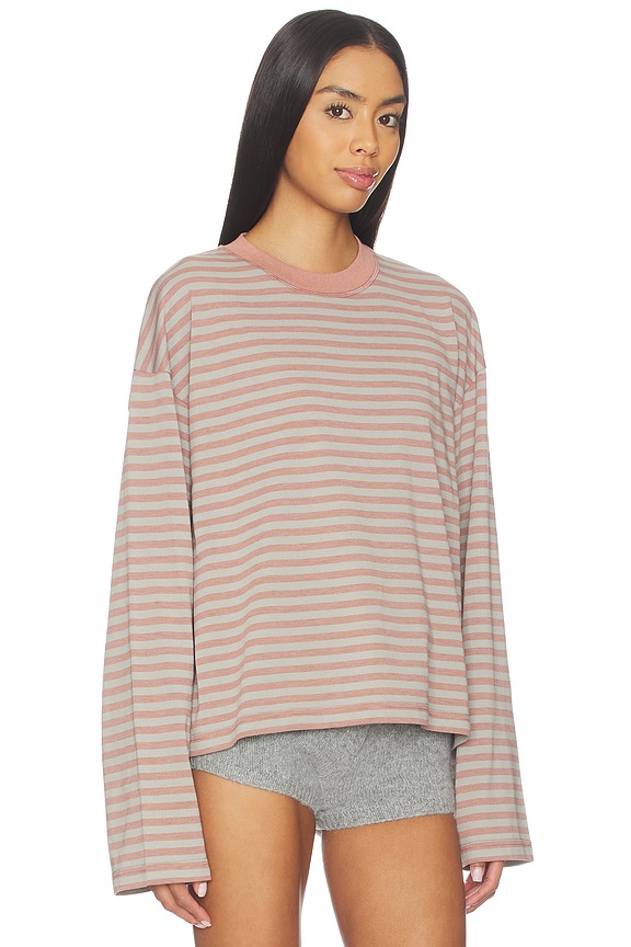 view 2 of 4 Bloom Long Sleeve Top in Muted Pastels Stripe