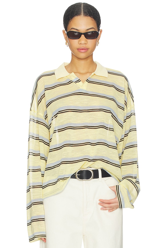 view 1 of 4 REBELS JERSEY トップ in Honey Stripe