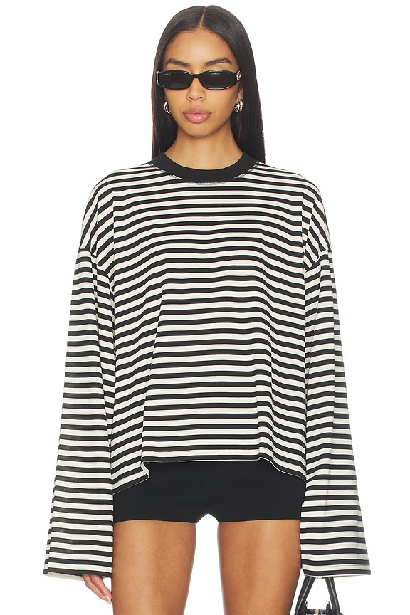 view 1 of 4 Bloom Long Sleeve in Onyx Stripe