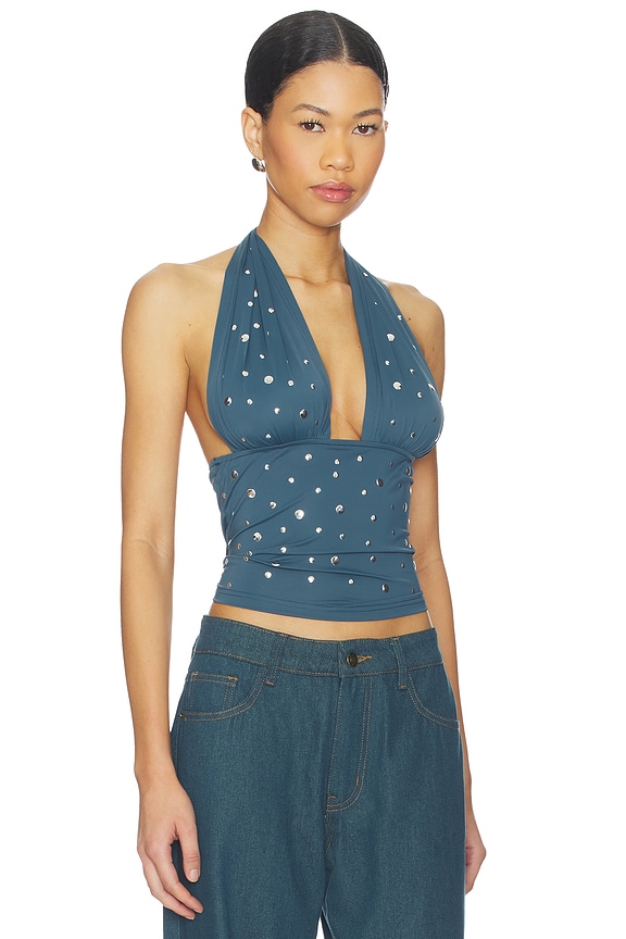 view 2 of 5 Safari Halter Top in Slate