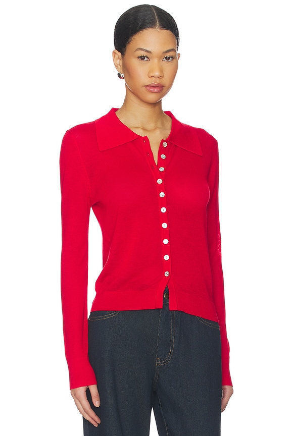 view 2 of 4 Chalet Long Sleeve Top in Crimson