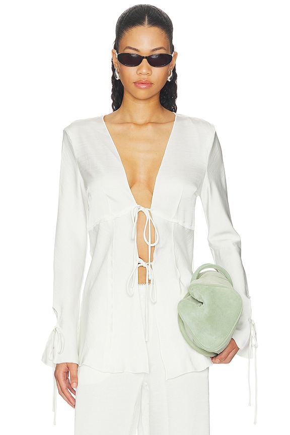 view 1 of 4 Veil Long Sleeve Top in Porcelain