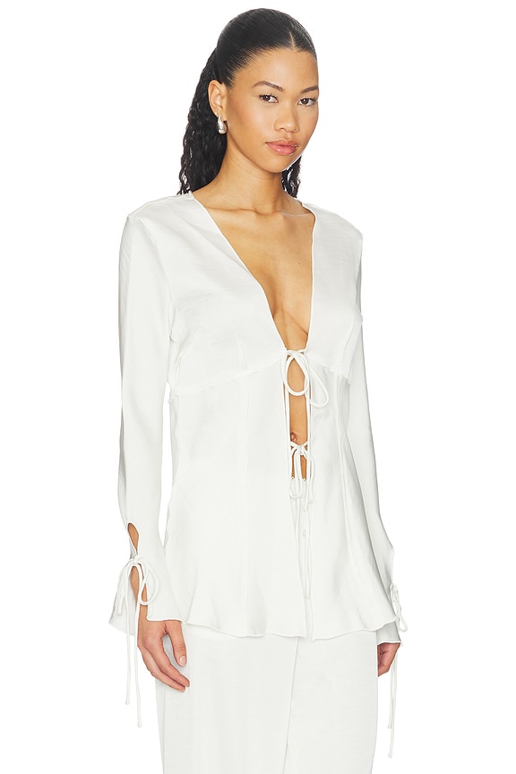 view 2 of 4 Veil Long Sleeve Top in Porcelain