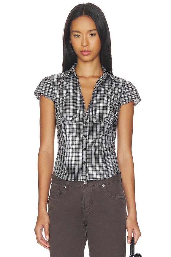 view 1 of 5 Mon Cheri Blouse in Noir Plaid