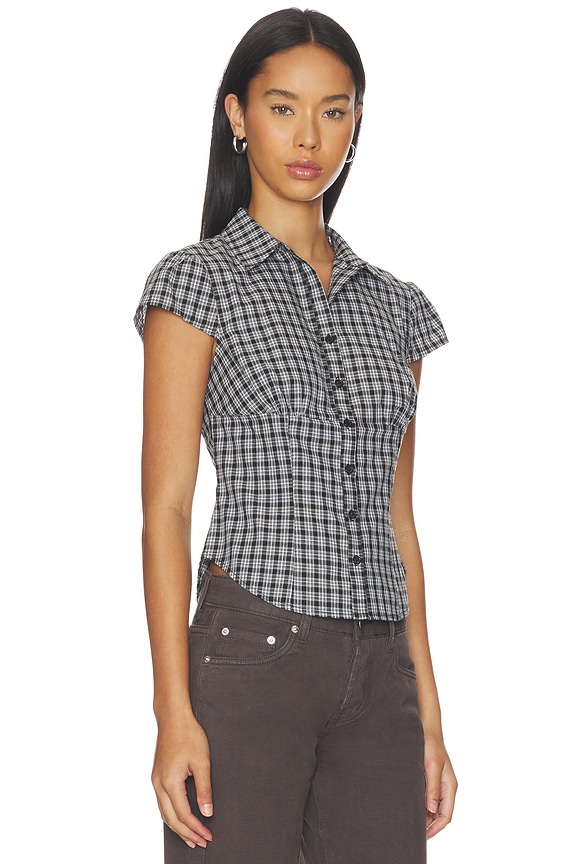 view 2 of 5 Mon Cheri Blouse in Noir Plaid