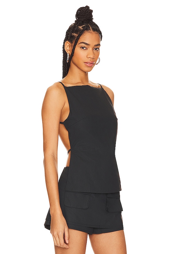 view 2 of 4 Camille Backless Top in Onyx Stripe
