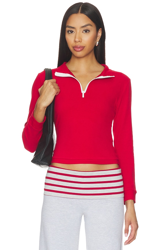 view 1 of 4 Mile High Long Sleeve Top in Crimson