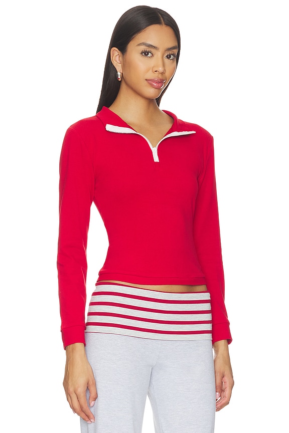 view 2 of 4 Mile High Long Sleeve Top in Crimson