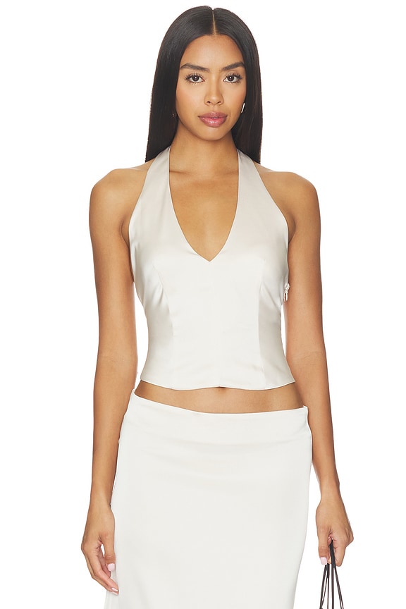 view 2 of 5 Front Row Halter Top in Cream