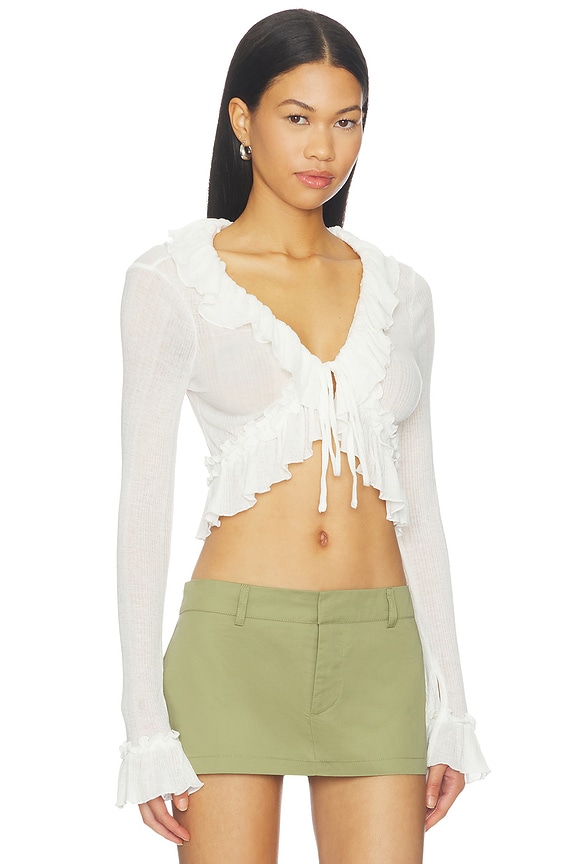 view 2 of 4 Venice Long Sleeve Top in Porcelain
