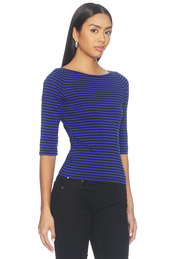 view 2 of 5 Blooming Tee in Cobalt Stripe