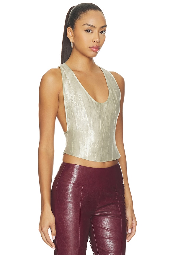 view 2 of 4 Bare Cami Top in Gold
