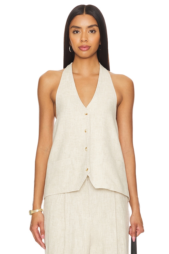 view 2 of 4 Hills Halter Top in Oatmeal