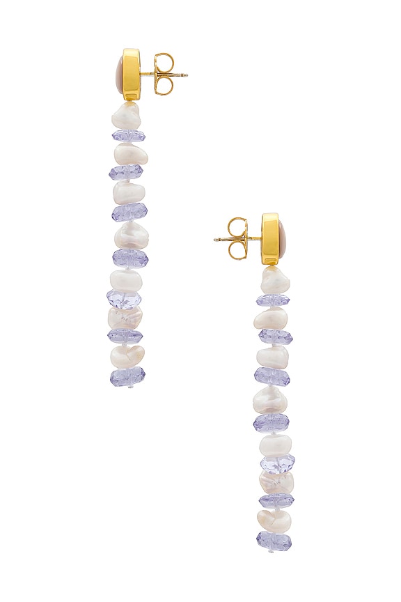 view 2 of 2 WISTERIA COLUMN イヤリング in White