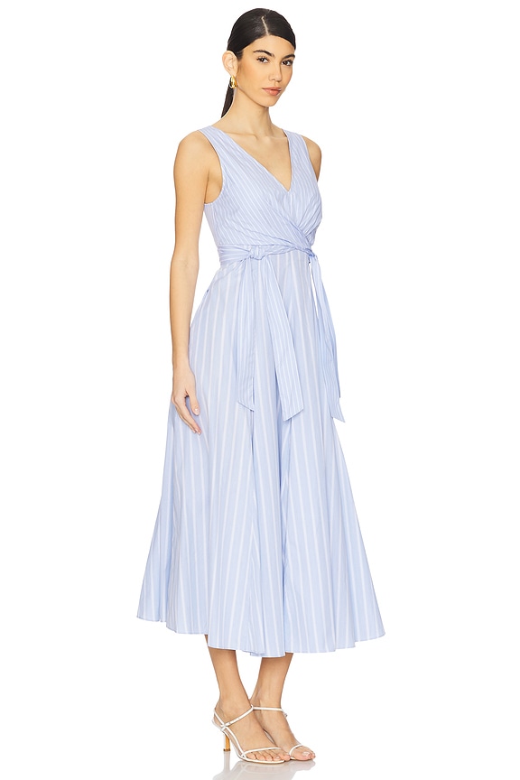 view 2 of 4 Dress With Godets in Light Blue & White
