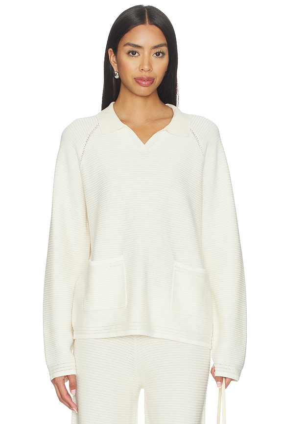 view 1 of 4 Crochet Collared Pullover in Ivory