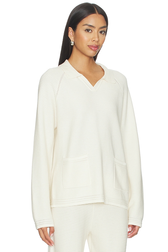 view 2 of 4 Crochet Collared Pullover in Ivory