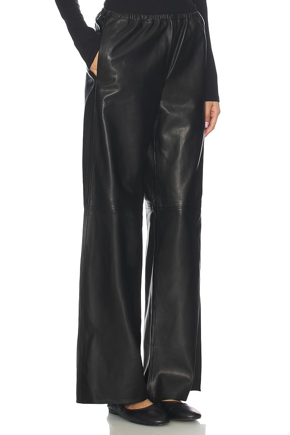 view 2 of 6 PANTALON EN CUIR COLBY in Black