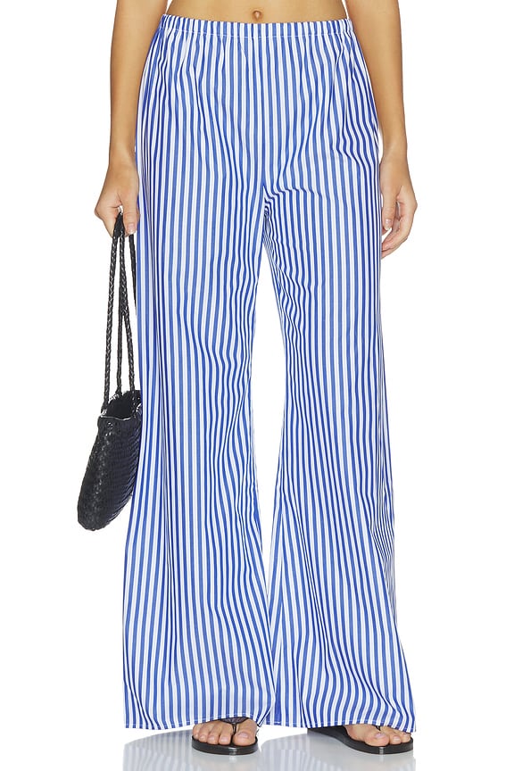 view 1 of 6 PANTALÓN DE RAYAS in Cobalt & White