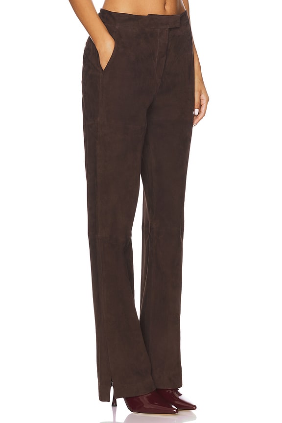 view 2 of 6 Suede Albert Trouser in Chocolate