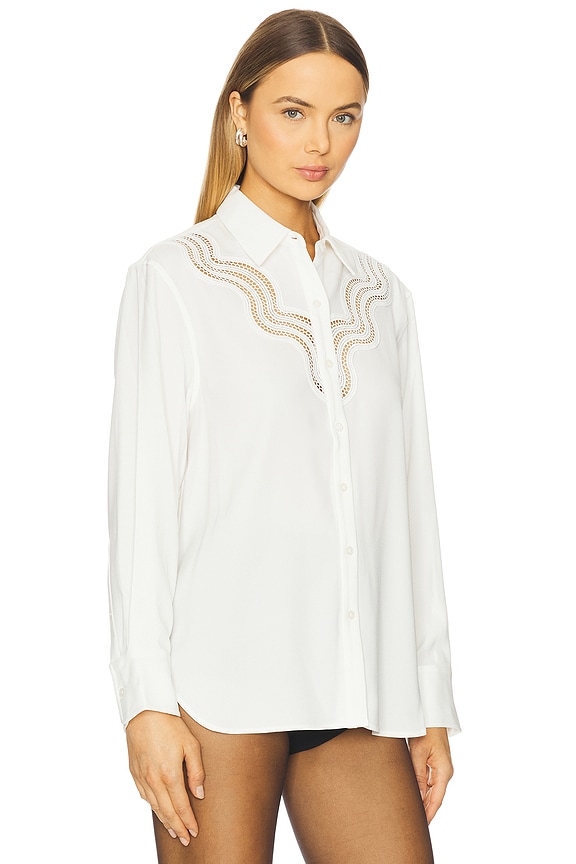 view 2 of 4 Satin Back Crepe Button Down Shirt in White