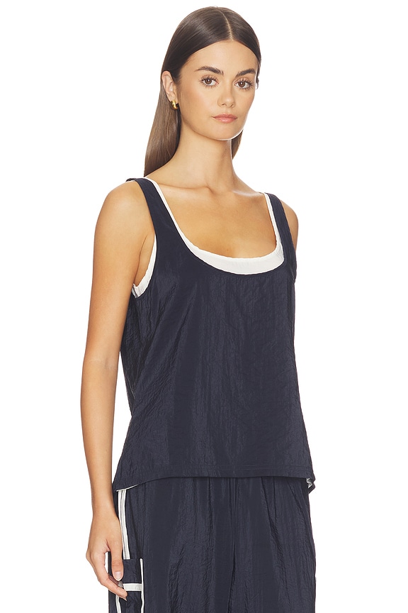 view 2 of 4 Double Layer Scoop Tank in Navy & Ivory
