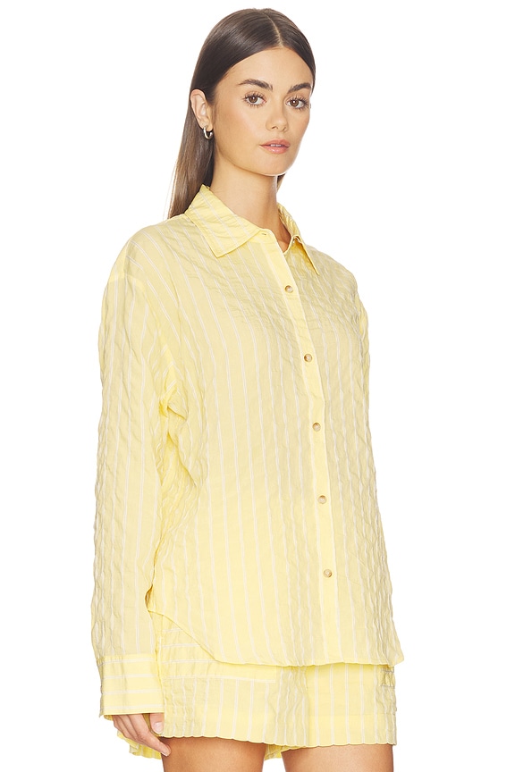 view 2 of 5 Oversized Button Down Shirt in Butter Stripe