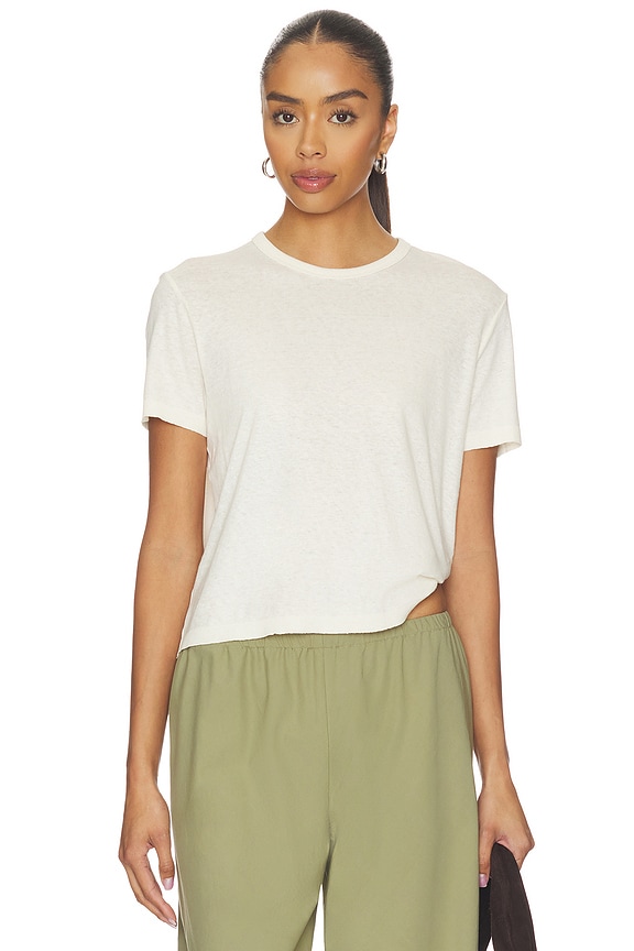 view 1 of 4 Solid Short Sleeve Ronnie Tee in Cream
