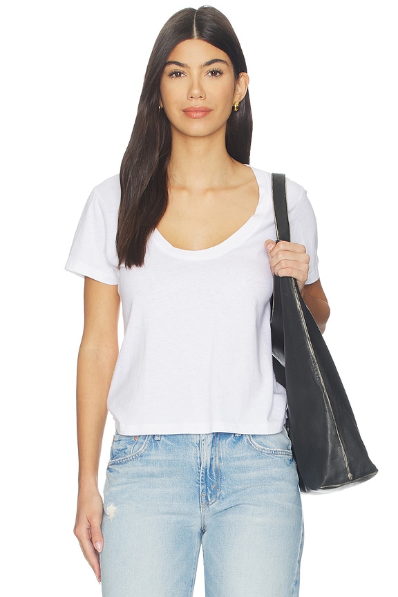 view 1 of 4 Scoop Short Sleeve Molly Tee in White