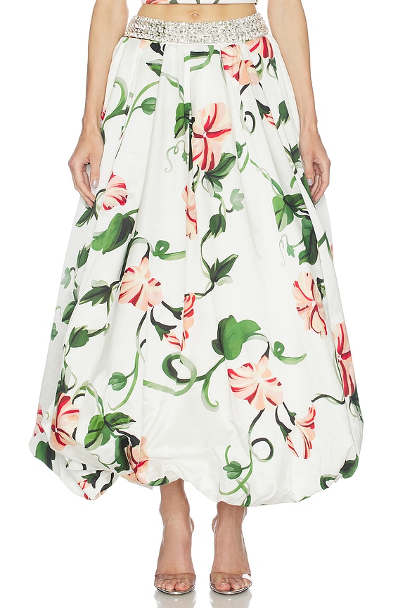 view 1 of 6 FALDA VICTORIA in Vine Print In Snow