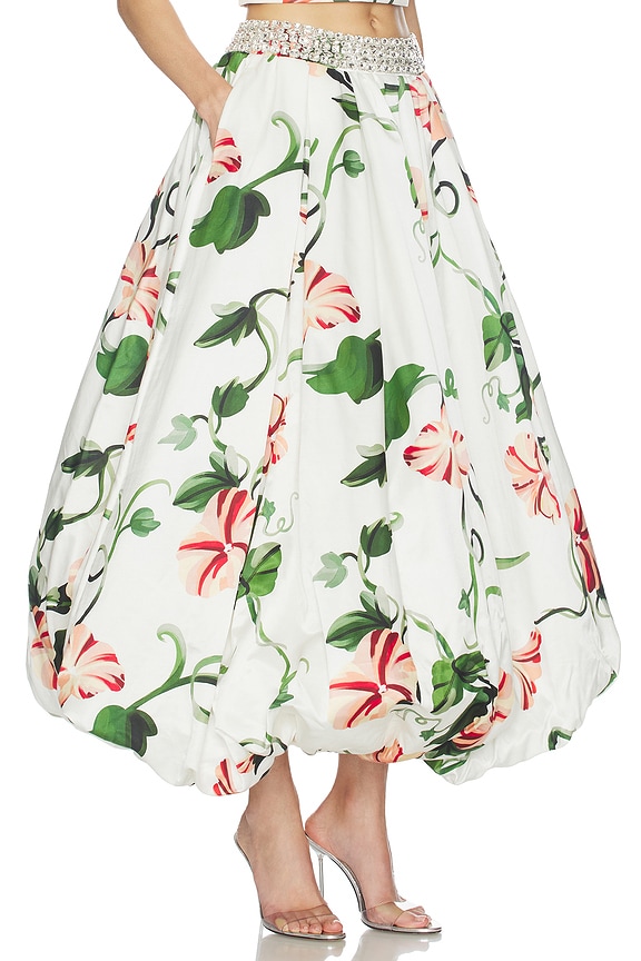 view 2 of 6 FALDA VICTORIA in Vine Print In Snow