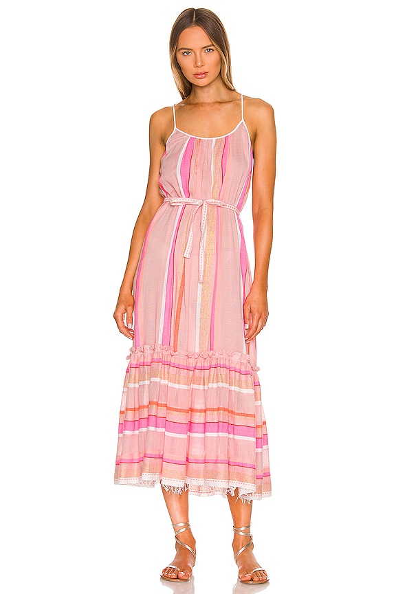 view 1 of 4 ROBE MI-LONGUE JIKIRTI in Stripes Rose Gold