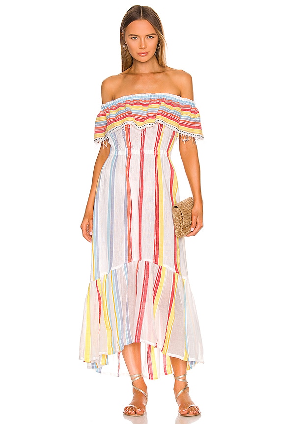 view 1 of 3 VESTIDO MIDI MOKATI in Stripes Lemon Zest