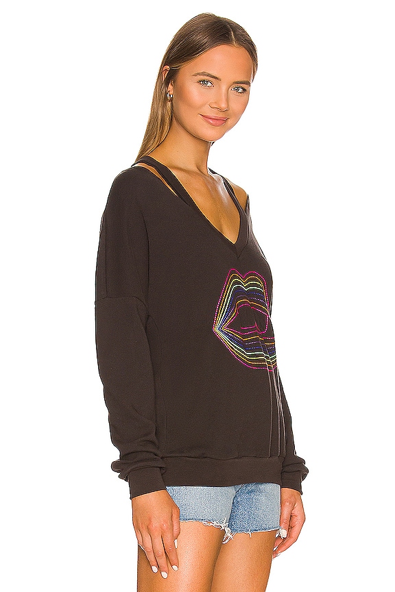 view 2 of 4 Patricia Cut Out V Neck Pullover in Onyx