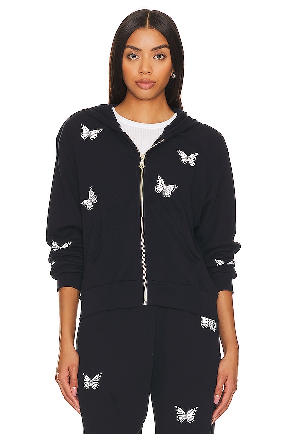 view 2 of 5 Lachelle Crop Zip Up Hoodie in Dark Navy