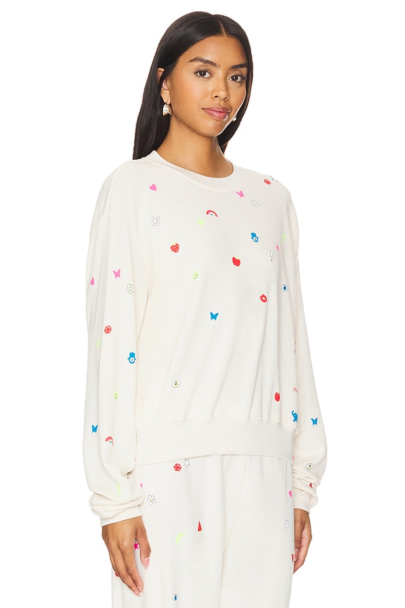 view 2 of 4 Spalding Drop Shoulder Crop Pullover Charm Elements in Ivory