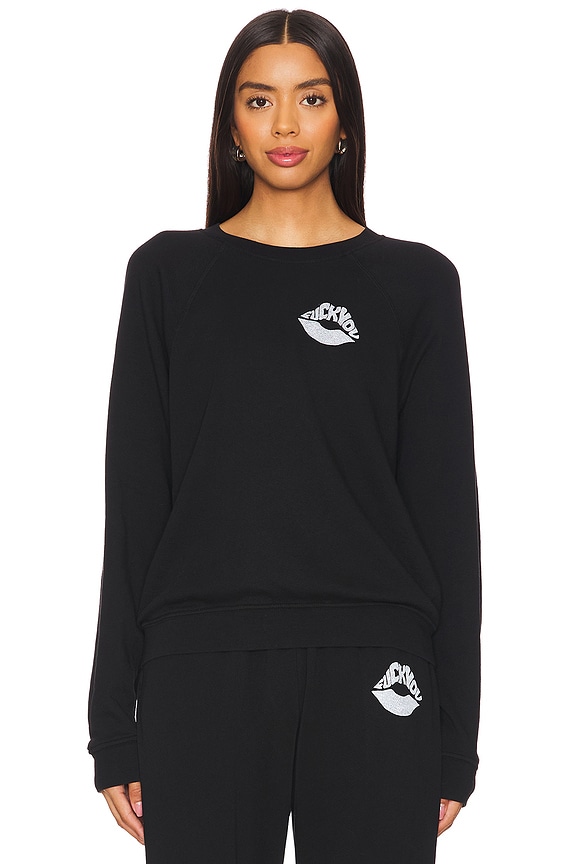 view 2 of 5 Anela Raglan F U Bear Crew Neck in Black