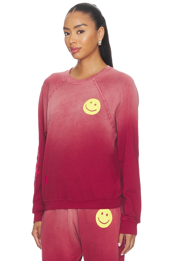 view 2 of 4 JERSEY ANELA CREWNECK RAGLAN in Maroon Ombre