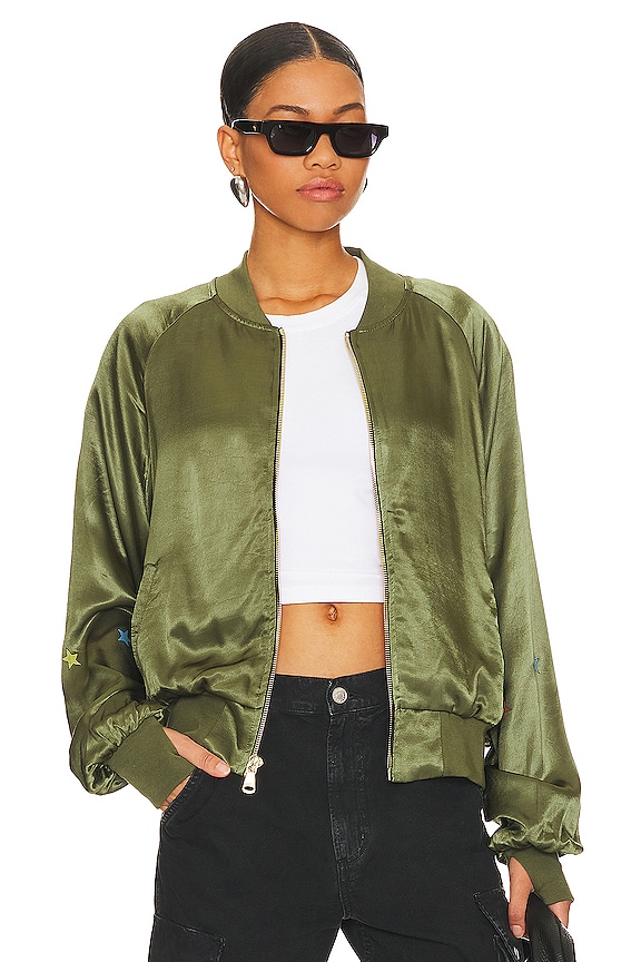 view 2 of 4 Mckay Vintage Eagle Bomber Jacket in Military & Orange