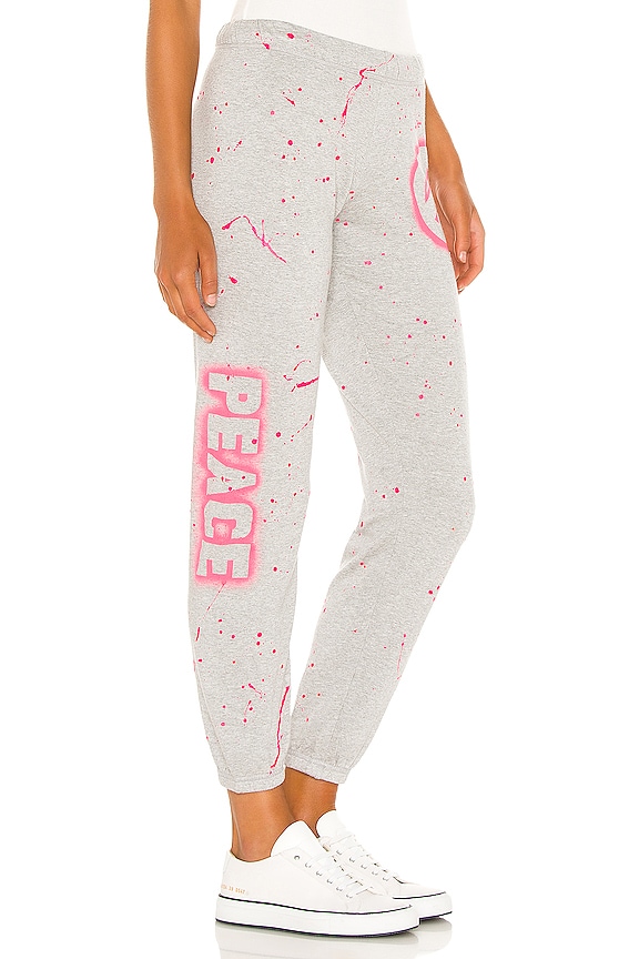 view 2 of 5 Brynn Sweatpant in Heather Grey & Pink Paint Splatter