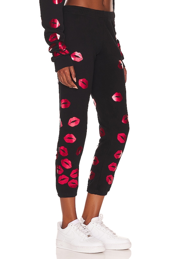 view 2 of 4 Alana Red Lips Sweatpants in Black
