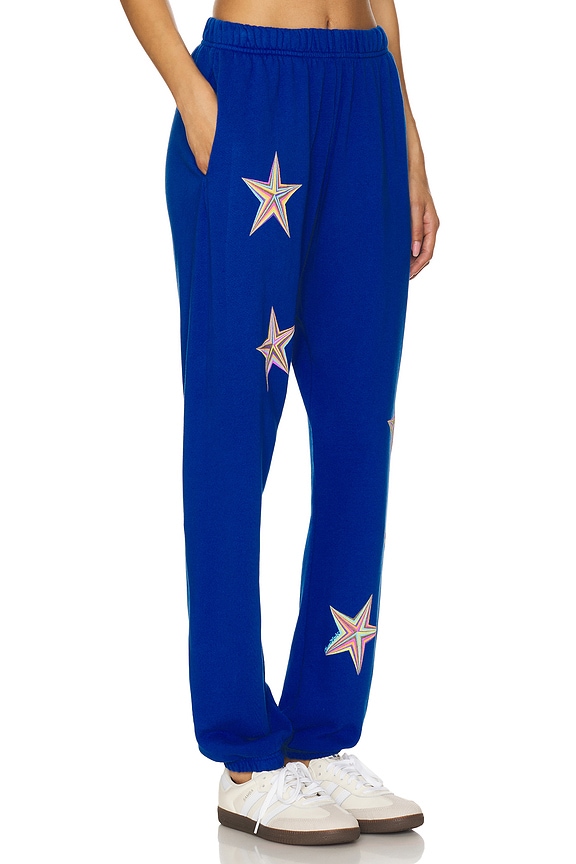 view 2 of 6 Chantria Color Pinwheel Stars Sweatpant in Vibrant Blue
