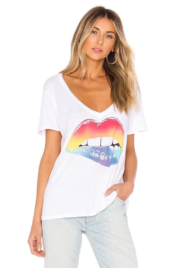 view 2 of 5 Cruz Rainbow Lip Tee in White