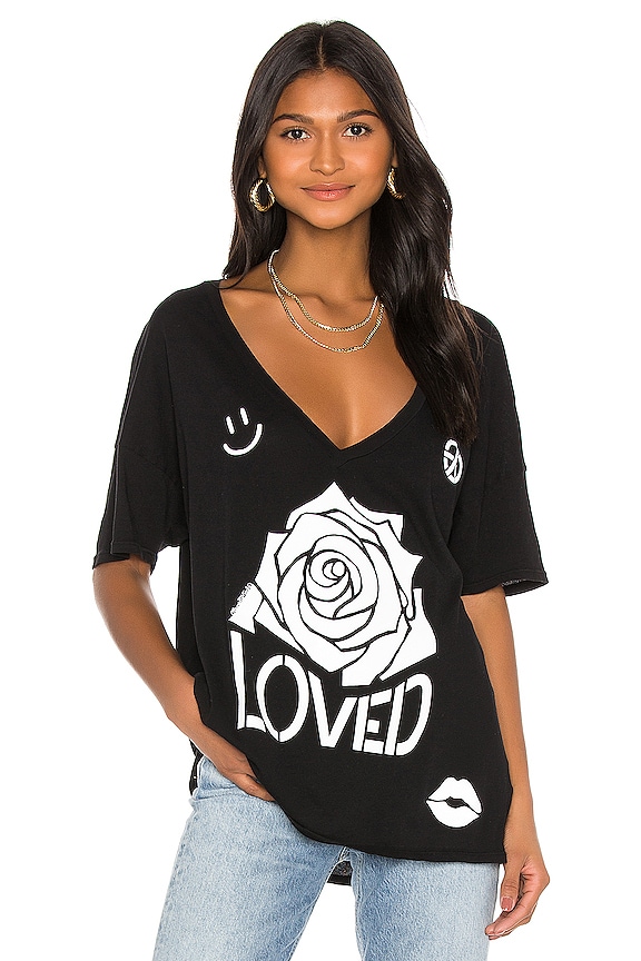 view 1 of 5 Brixton Short Sleeve Oversized V Neck Tee in Black